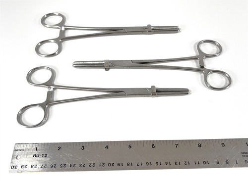 (3x) Pilling 8" Tube Occluding Forceps w/ Guard 35-1378