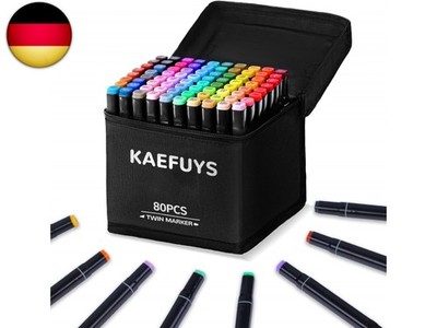 80 Farben Alkoholmarker Set ? Twin Tip Marker Stifte, schnell trocknende