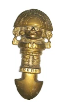 Vintage 7" Brass Peru Tumi God Wall Hanging Inca Ceremonial Knife