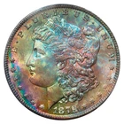 1879-S PCGS MS63 MORGAN $ PRETTY COLORFUL RAINBOW TONING (VIDEO} **
