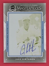 2015-16 The Cup Jake Virtanen RC Auto 1/1 Masterpieces Plate Rookie Autograph