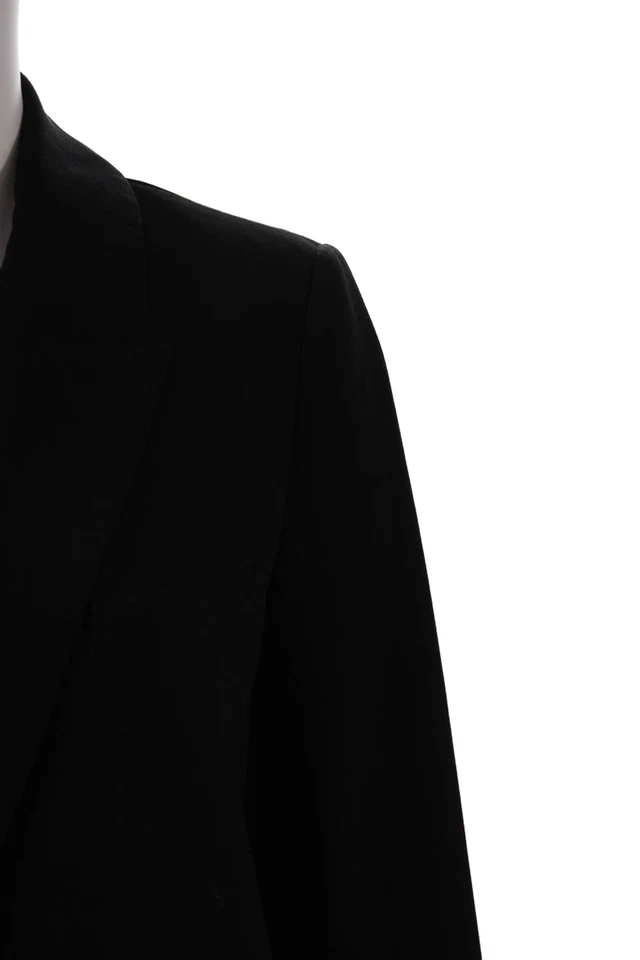 Chaqueta Blazer Zara Mujer Manga Larga Doble Pecho Punta Solapa Negra Pequeña Foto 2 de 4