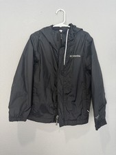 Columbia Black Omni tech kid's hooded full-zip nylon jacket XS 6/6X