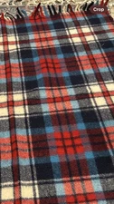 Vintage CURVON Jewel NO. 1 BLANKET  Wool Plaid Fringe 42” X 36”Stadium Lap Throw