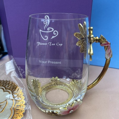 Wisolt Just For You With Love, Blume Teetasse, lila & gold in Präsentationsbox