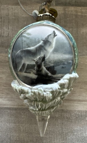 Bradford Exchange Wolf Ornaments NEW With COA Set Of 3 - Picture 2 of 11