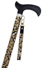 Jacqueline Kent Wild Leopard Gold Lux Adjustable Crystal Rhinestone Walking Cane