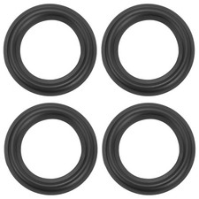 4 Pcs 3 Inch Rubber Speaker Edge Surround Rings 74.5x48.5mm IDxOD , Black