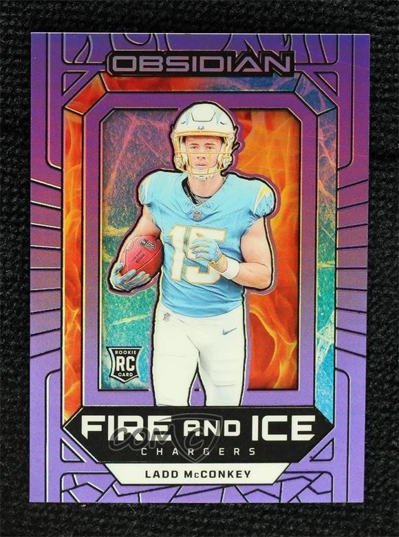 Ladd McConkey Panini Obsidian Fire and Ice #21 Purple