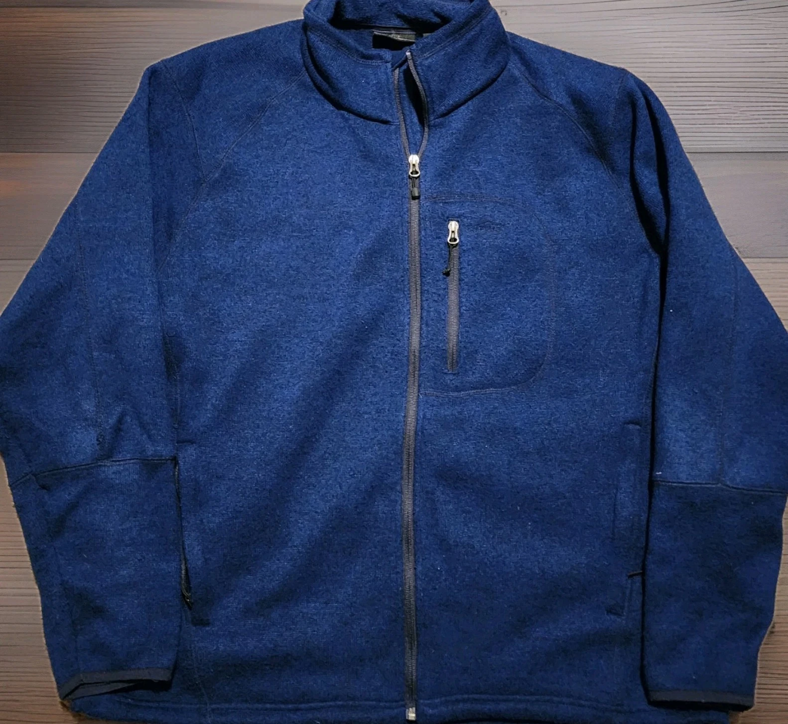 Orvis Jacket Men 2XL Blue Trout Bum Full Zip Fleece Sweater Fishing Outdoors