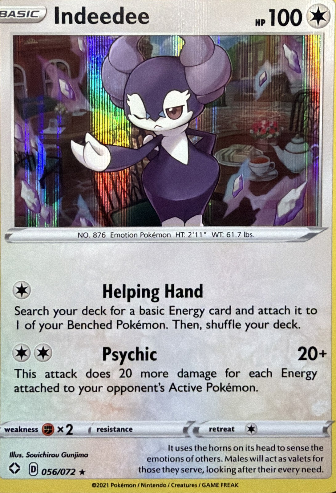 Indeedee Holo Holo Rare Shining Fates 056/072 NM