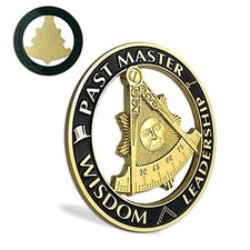 Past Master Masonic Car Emblem Black Golden Mason Auto Decal 1 PCS