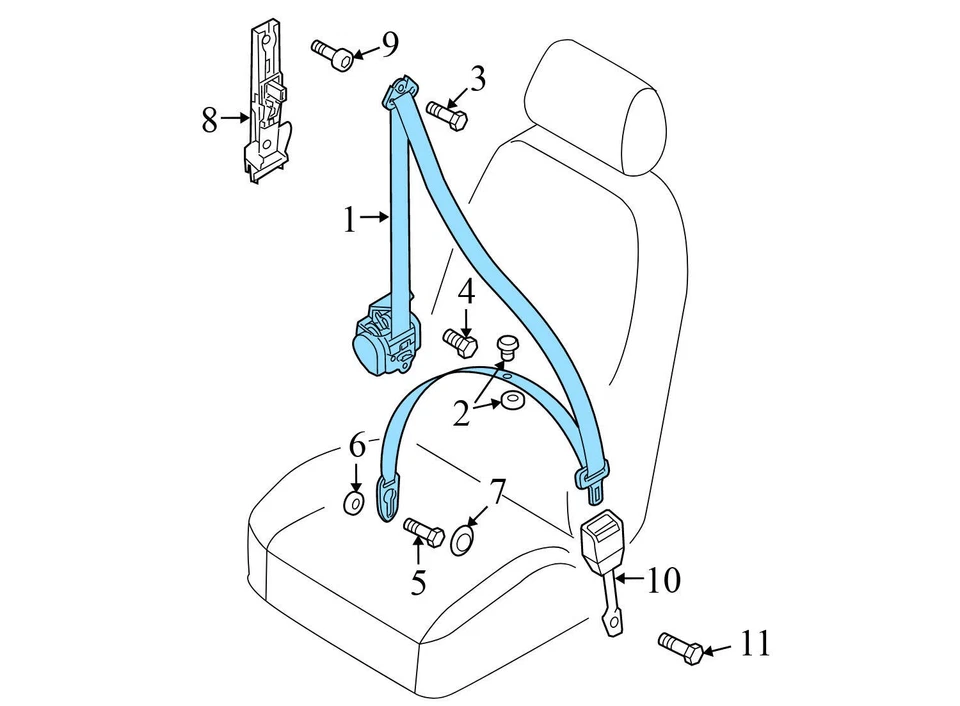 2008-2012 Audi A5 Quattro - CINTO DE SEGURANÇA DIANTEIRO ESQUERDO retrator 8T1857705H - Imagem 2 de 4