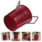  Cute Mini Metal Bucket Iron Planter Desktop Flower Pot Storage Bucket Vase with