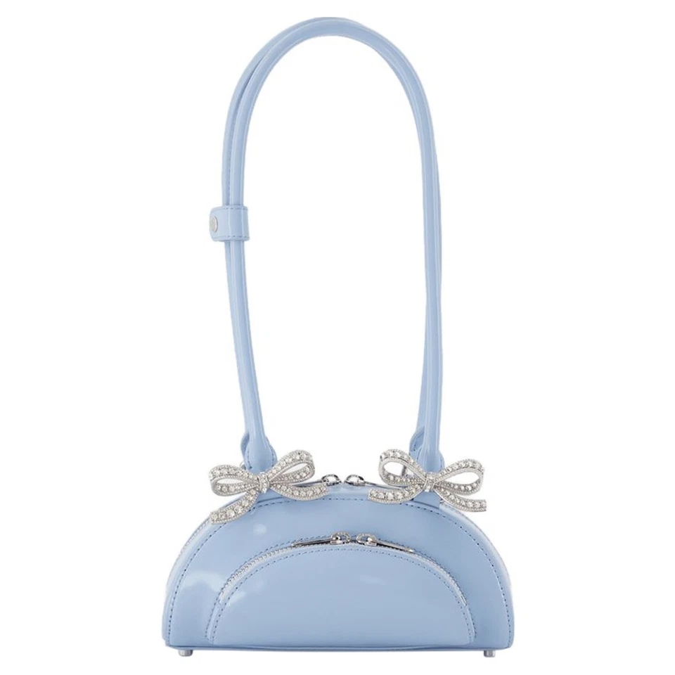 Curved Mini-Umhängetasche - Self Portrait - Leder - Blau Weiblich Blau One Size