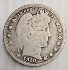 1910 Barber Quarter 90% Silver