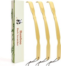 3 Pack Wooden Back Scratcher, 17 Inch Curved Long Handle Bamboo Back Scratchers