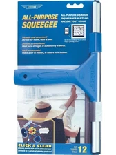 Ettore, All Purpose Window Squeegee with Lifetime Silicone Rubber NIP, 12"