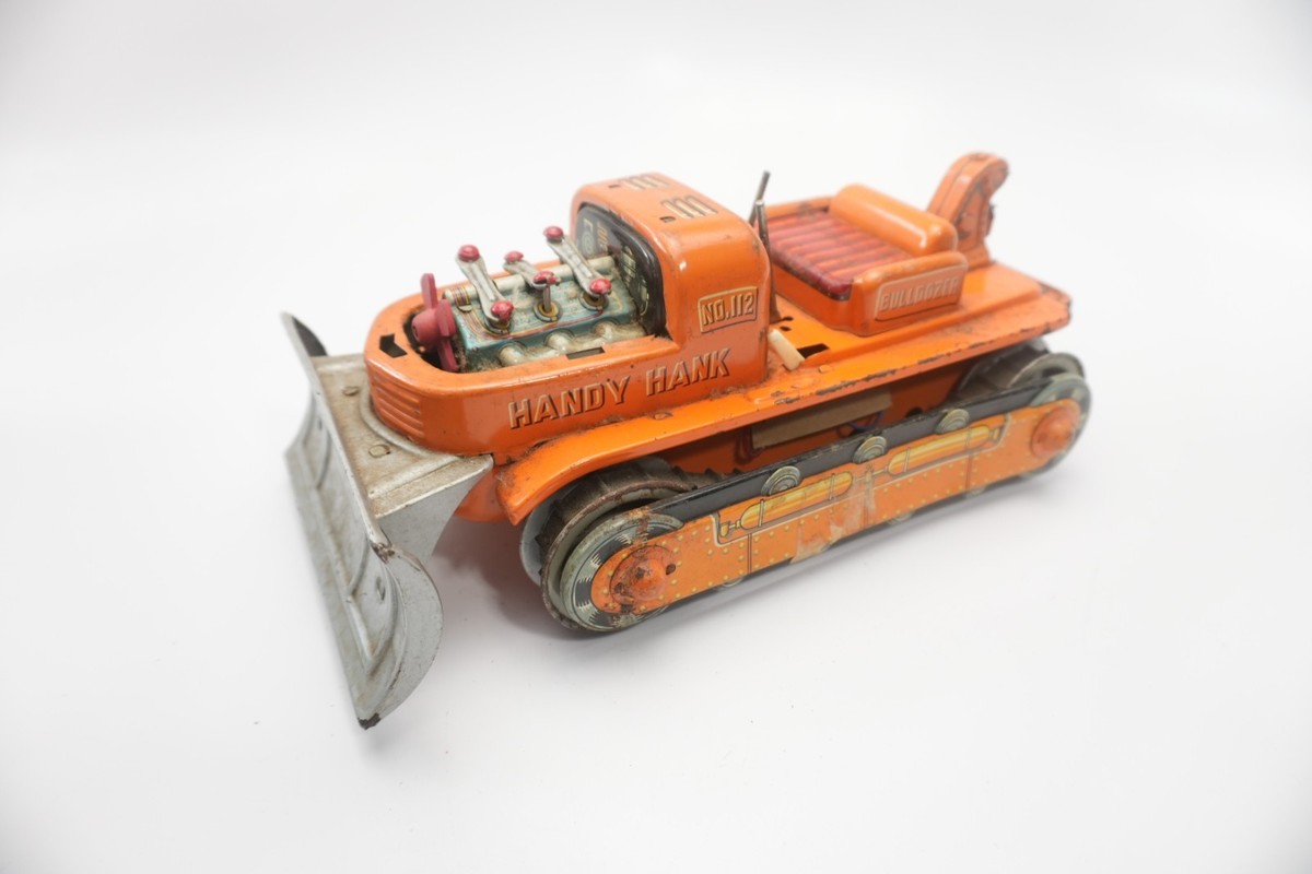 Handy Hank No 112 Bulldozer Tin Litho Toy Battery Operated Vintage