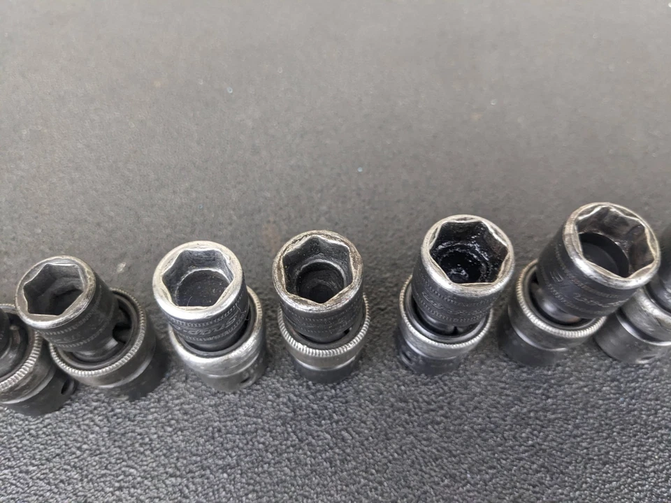 #bm558 Snap-on 3/8" Drive 6 Point Metric Swivel Impact Socket Set 10 pc 212IPFM - Image 3 of 4