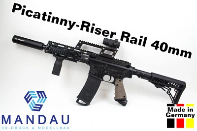 MANDAU3D 20mm Picatinny Rail Riser 40mm - Handle 21mm Carrier Griff G36 Paintball Airsoft