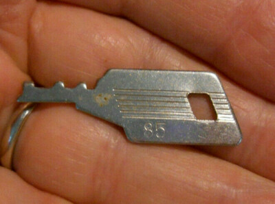 1 Flat Stamped No Name # 85 Chest Lock Trunk Steamer Guitar Case Steel Key