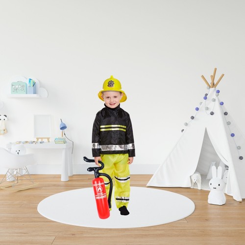 Boys Fireman Fancy Dress Costume Fire Fighter Uniform Kids Childs Sam Emergency - Picture 9 of 48