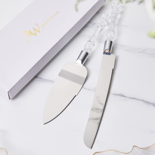 Wedding Cake Knife and Server Set - Cake Knife 13.2 Inch Cake Server 10.8 inc... - Picture 3 of 7