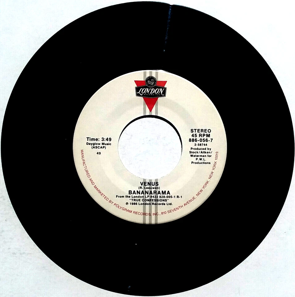 BANANARAMA - Venus / White Train - Vinyl 45rpm 1986 1st Press  886-056-7 - Image 3 of 4