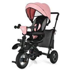 Costway 7-In-1 Kids Baby Tricycle Folding Steer Stroller w/ Rotatable Seat