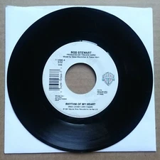 ROD STEWART Rhythm Of My Heart 45 7" POP ROCK Record Vinyl 1991 Records