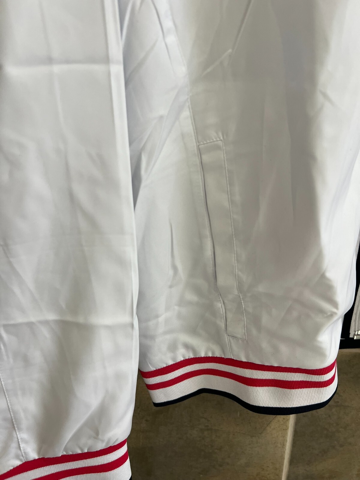 FILA BNP Paribas Tennis Open Uomo XL Giacca Tennis Bianco Giacca a Vento Vintage