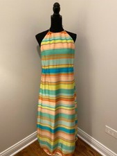 Ann Taylor Maxi Dress Halter Silky Size 10