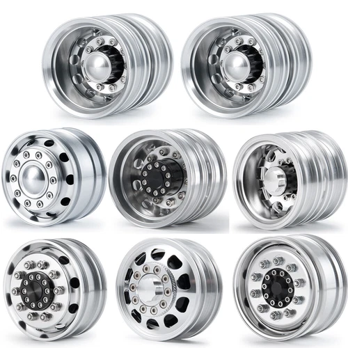 Alloy Front/Rear Wheel Rims Hubs for Tamiya 1:14 Tractor Trailer Truck