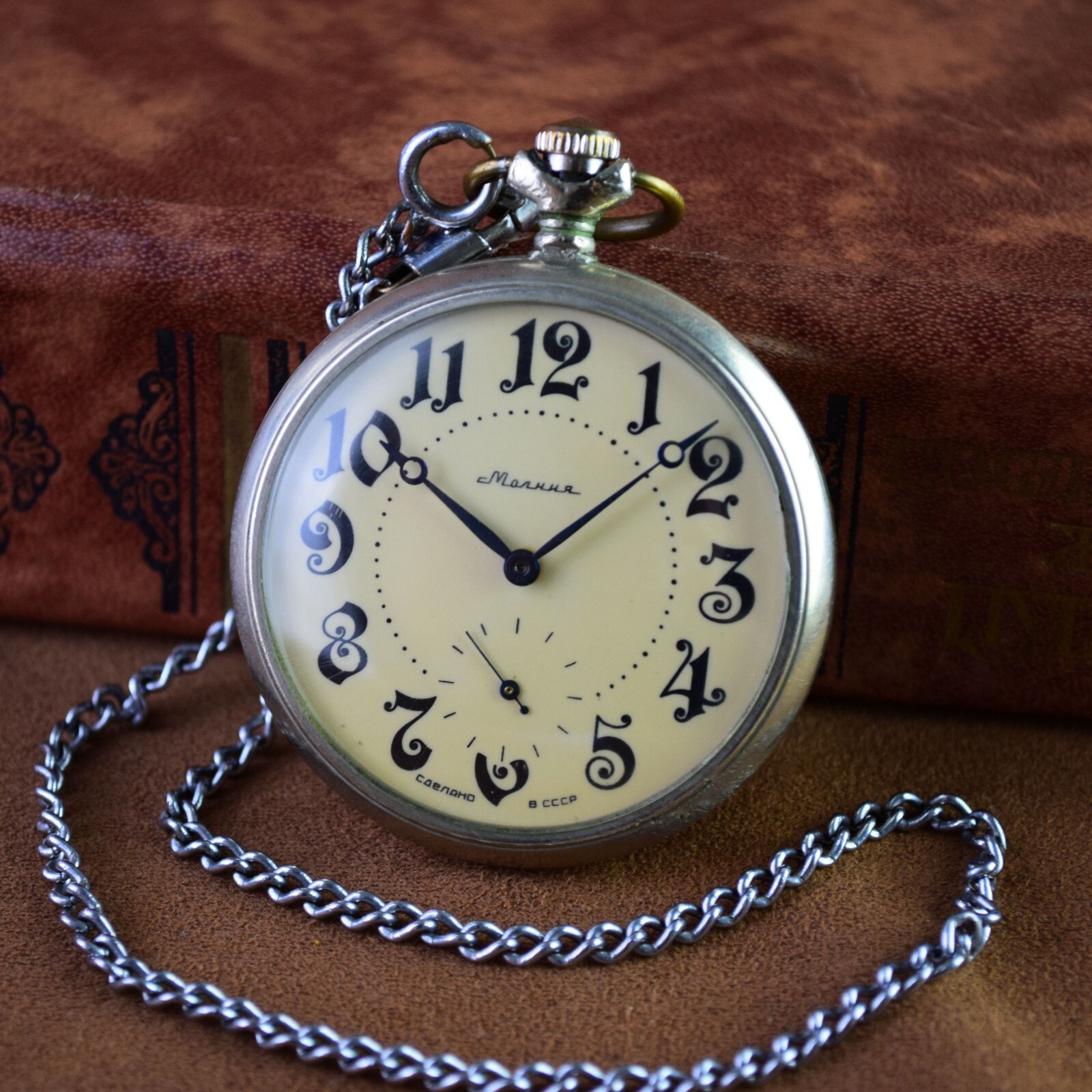 Soviet Stopwatch Mechanical Pocket Watch One Button Made in USSR 1980s