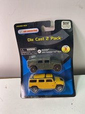 Maisto 2-car pack Humvee and 2003 Hummer H2 SUV 2 Pack Diecast NIP Yellow/gray.Q
