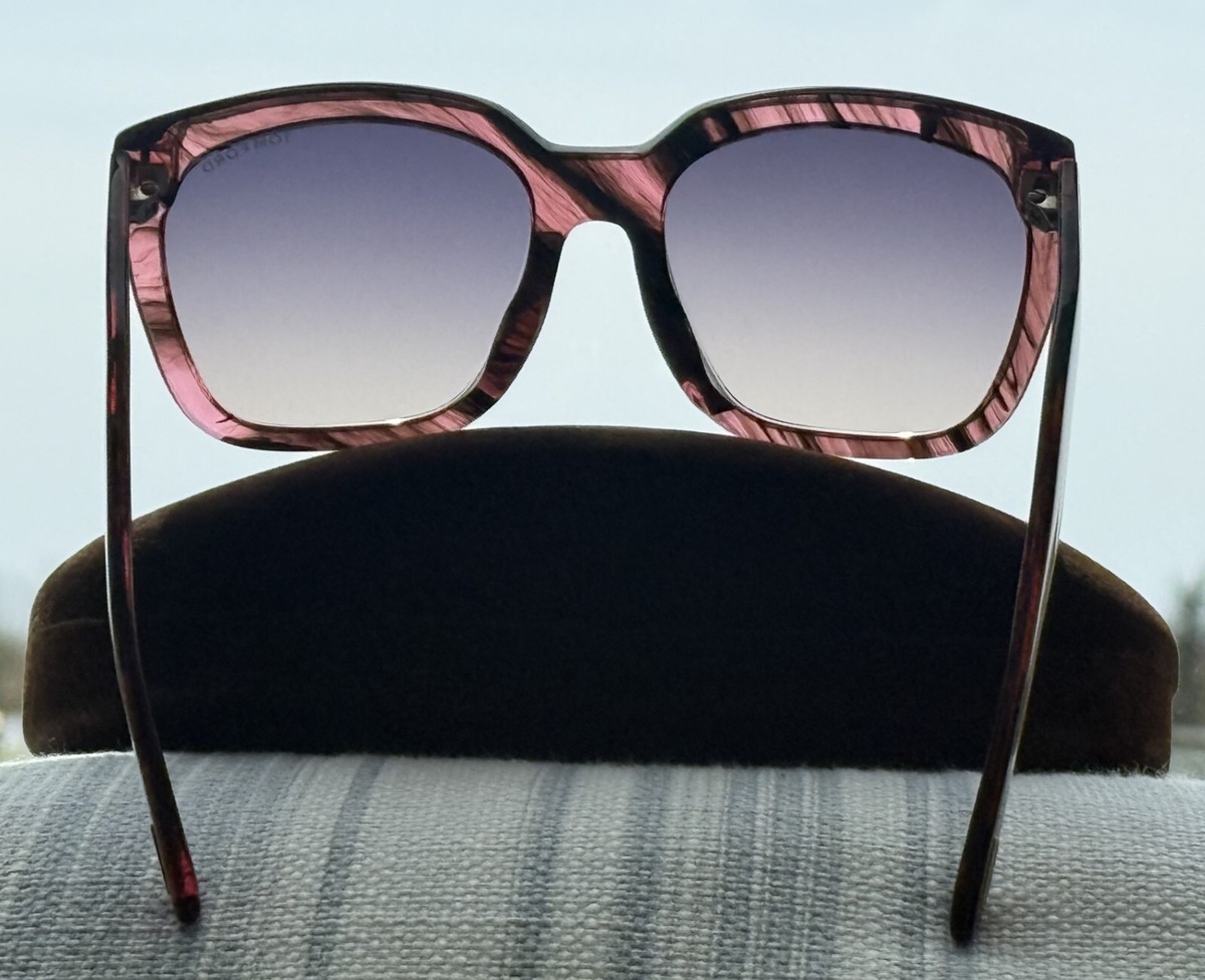 Tom Ford Amarra TF502-F 74B Striped Oversize Frame + Gradient
