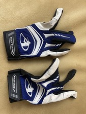 Adult Medium Blue And White Batting Gloves