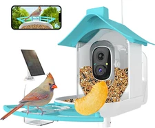 Bird Feeder with Camera, Smart Bird Feeder Camera with 1080P HD AI Identify Inst