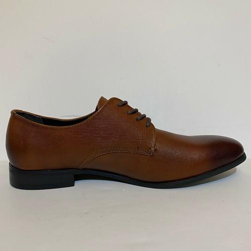 Express Mens Saffiano Brown Leather Oxford Textured Dress Shoes Size 8 New $118 - Picture 6 of 10
