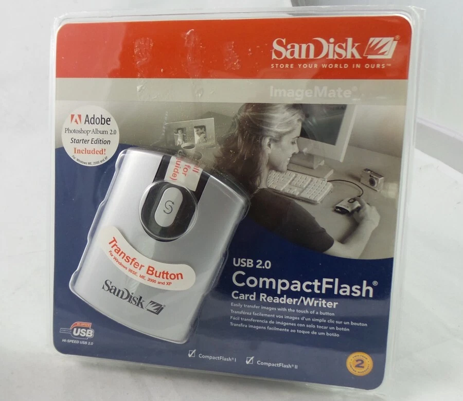 SanDisk CF Type I/II ImageMate USB 2.0 CompactFlash Reader/Writer (SDDR-92-A15) - Image 2 of 4