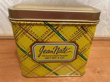 Vintage Jean Nate Perfumed Bath Powder  Empty Tin 4 oz  Free Ship