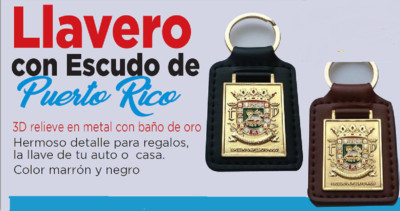 Puerto Rico The Boricua Unique 3D logo Gold Plated Key Chain