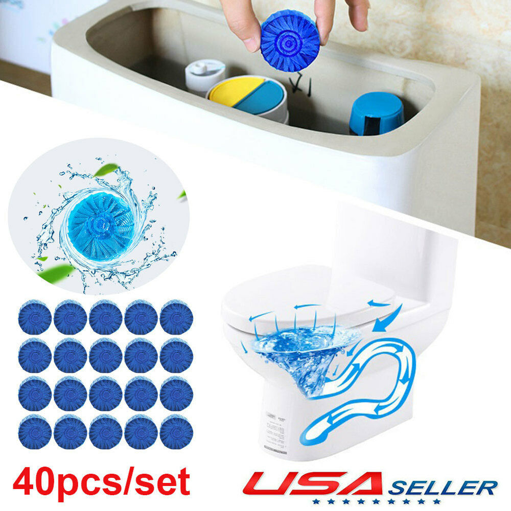 40 Seattle Mall Automatic Bleach Toilet Bowl Tab-T Cleaner Blue Popularity Remover Stain