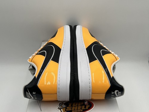 New Nike Air Force 1 Low By You Patent Leather Yellow Black Size 11.5 Authentic - Picture 7 of 9