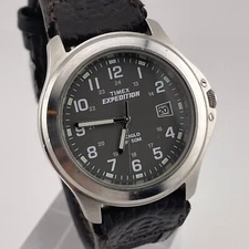 Timex Expedition Watch Mens Indiglo 39mm Case Date Brown Band Quartz Three Hands