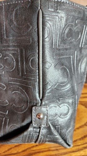 Liz Claiborne Gray Handbag Purse w/Plaid Lining and LC Logo - Picture 4 of 13