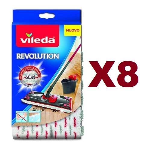 Panno Ricambio Vileda Revolution 2 in 1 Microfibra - Set 8 Pezzi