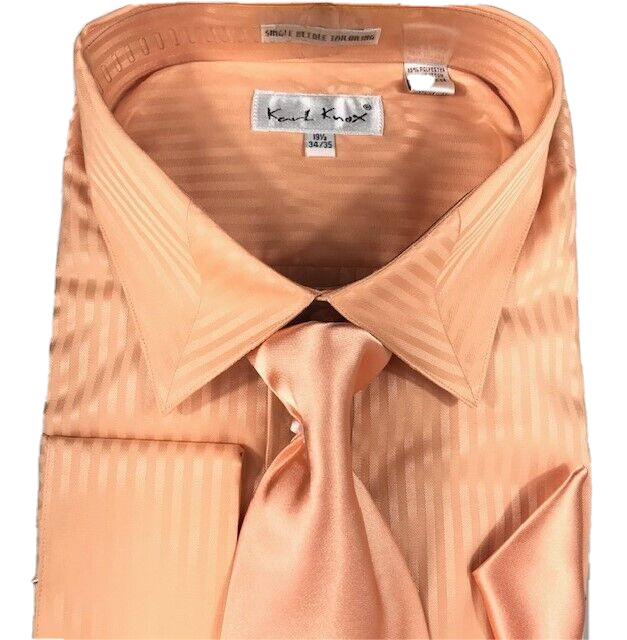 peach dress shirt and tie Steven Land 4 Way Stretch Travel Dress