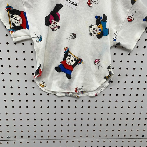 Vintage Panda WorkOut Graphic Shirt White Single Stitch Girls Size 6 13.5x15 - Picture 6 of 14
